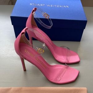 Stuart Weitzman Nudist Curve High Heel Sandals - Pink - Women's Size 8